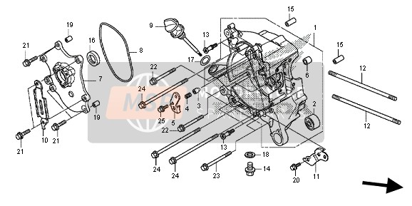 Honda SH125A 2013 Carter droit pour un 2013 Honda SH125A